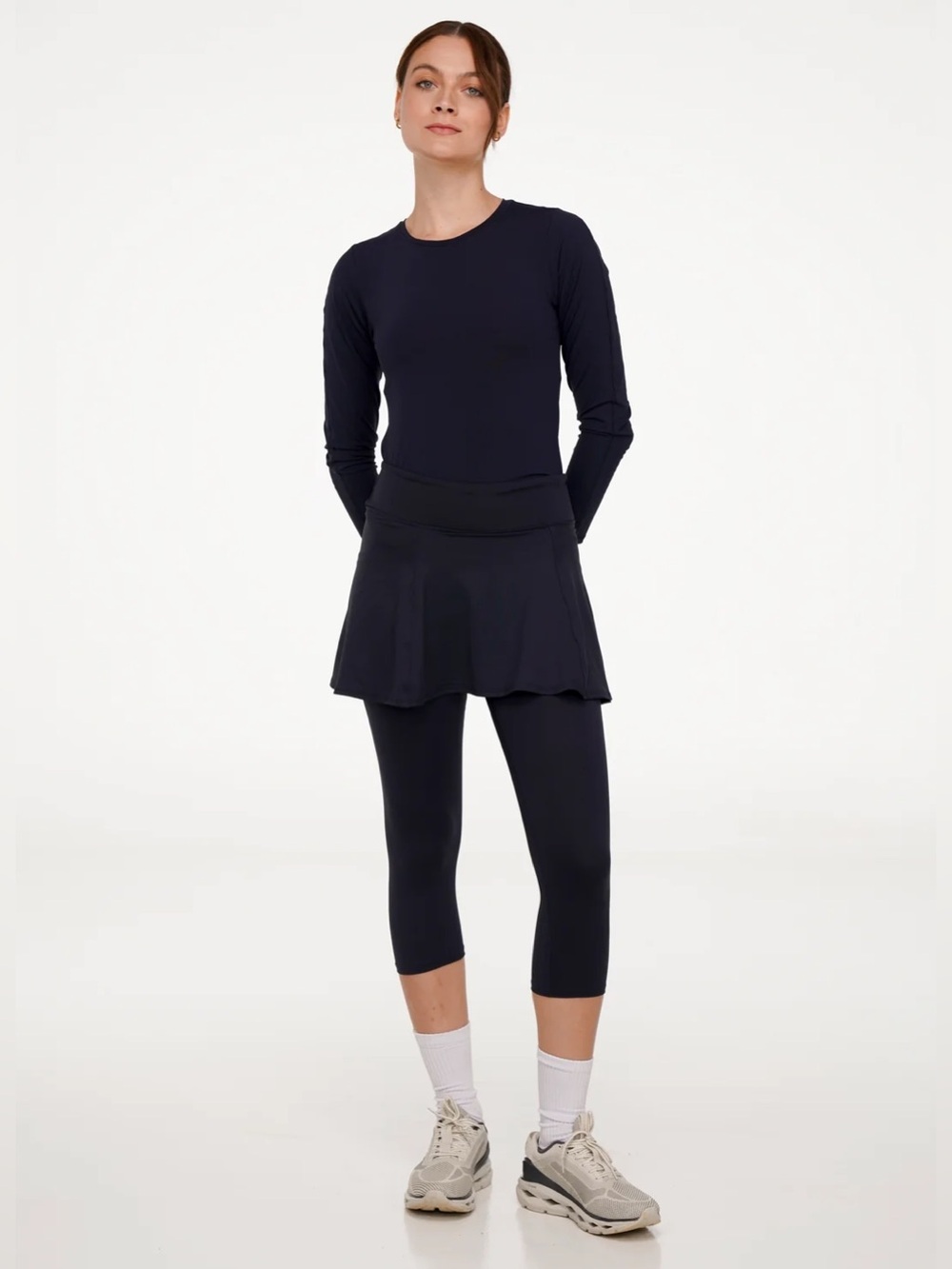 Dona Jo Black Skirted Capri Pants